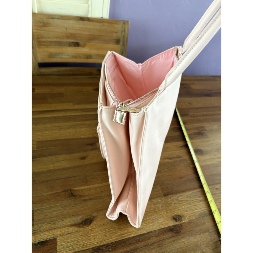 Juicy Couture Light pink Satchel Handbag Tote Bag Rose gold Trim & Zipper Lined - Picture 12 of 16